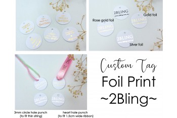 Circle Swing Tag Custom FOIL Print 3.4cm circle, 22pcs